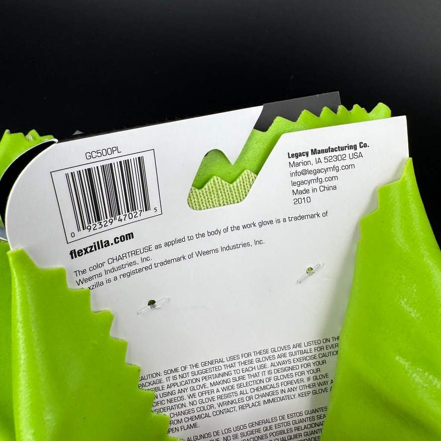 2 Pair Flexzilla L PVC Long Cuff Pro Heavy Duty Gloves Green Food Grade