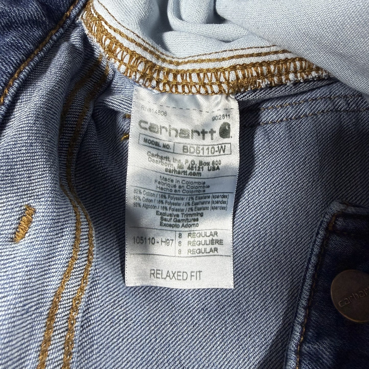 Carhartt Womens Relaxed Fit Carpenter Jeans 8 Regular Blue Double Knee