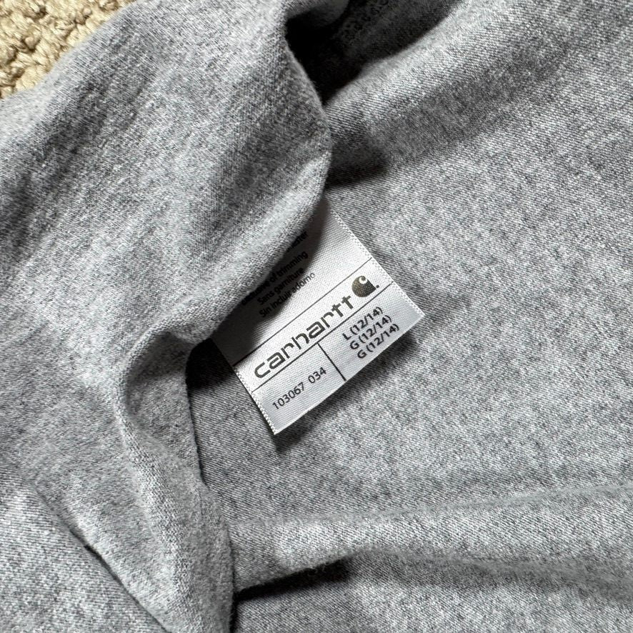 Carhartt Womens T-Shirt Size L 12-14 Gray Short Sleeve Original Fit Pocket Tee