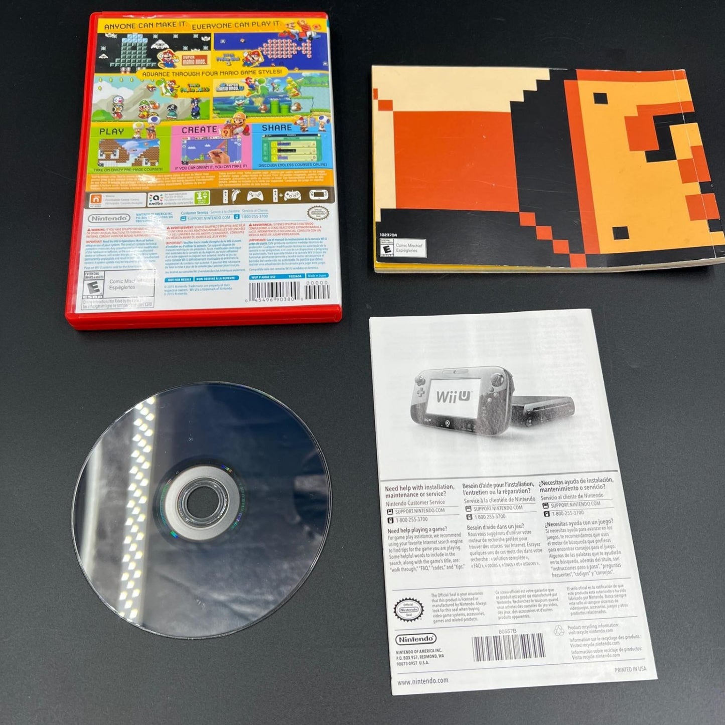 Super Mario Maker Nintendo Wii U Game Complete CIB with Manual and Idea Book