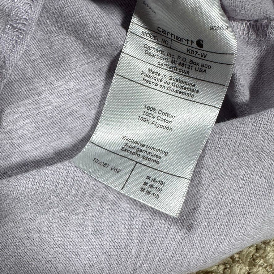 Carhartt Womens Pocket T-Shirt Loose Fit Size M 8-10 Purple Cotton