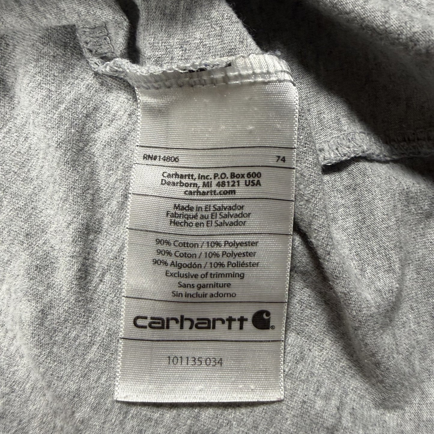 Carhartt Mens Graphic T-Shirt L Gray Short Sleeve Relaxed Fit Deer Hunting Logo