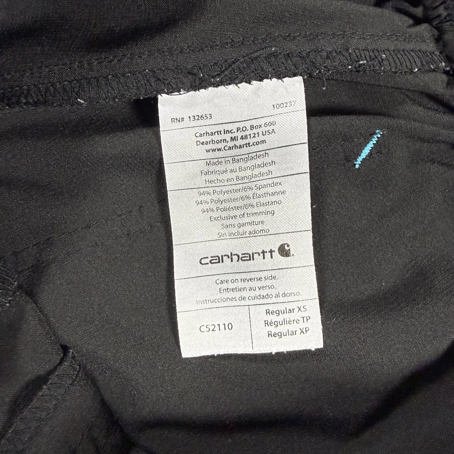 Carhartt Force Womens Scrub Pants XS Regular Black Drawstring Medical Cargo