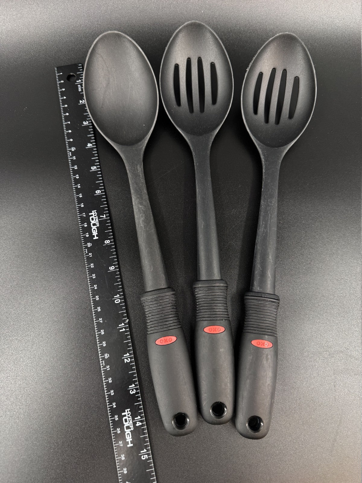 OXO Good Grips Spoons Set Lot of 3 Slotted Solid Serving Nylon Black 13"