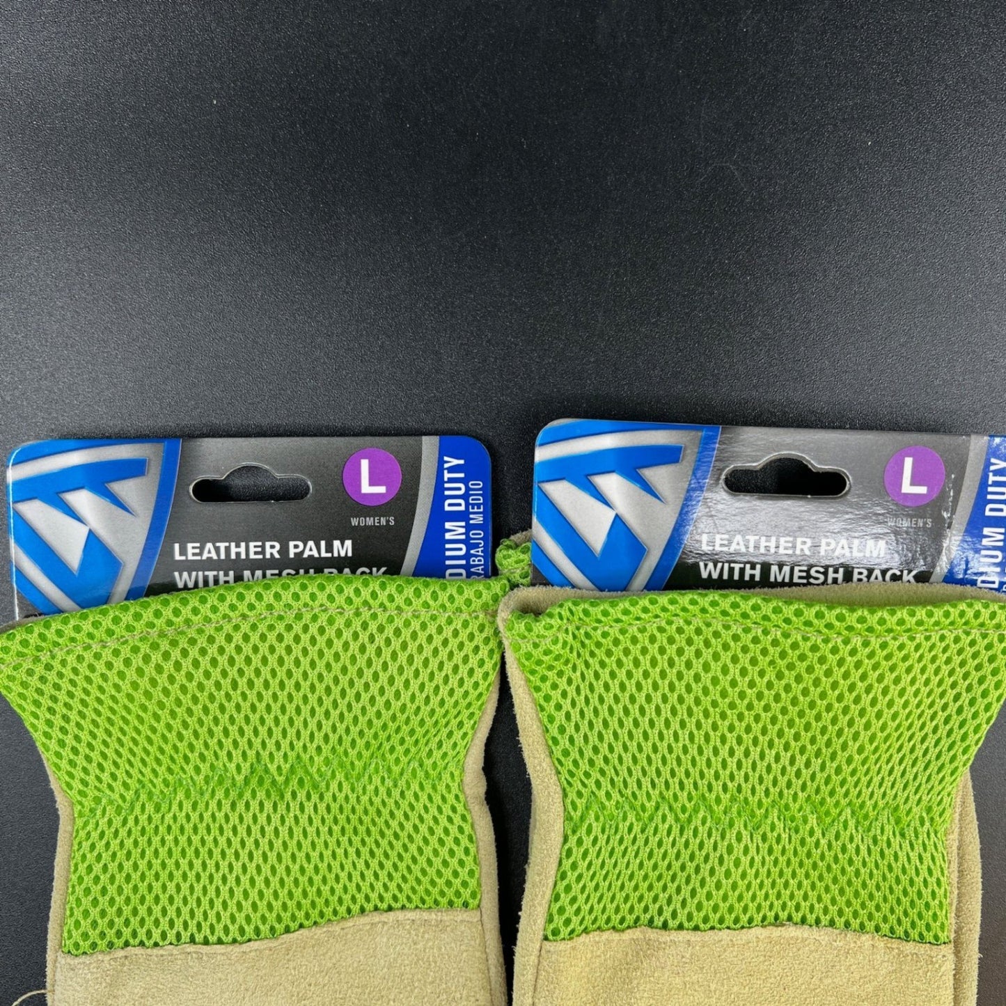 Westchester Womens Work Gloves Lot of 2 Pairs Large L Green Leather Palm Mesh