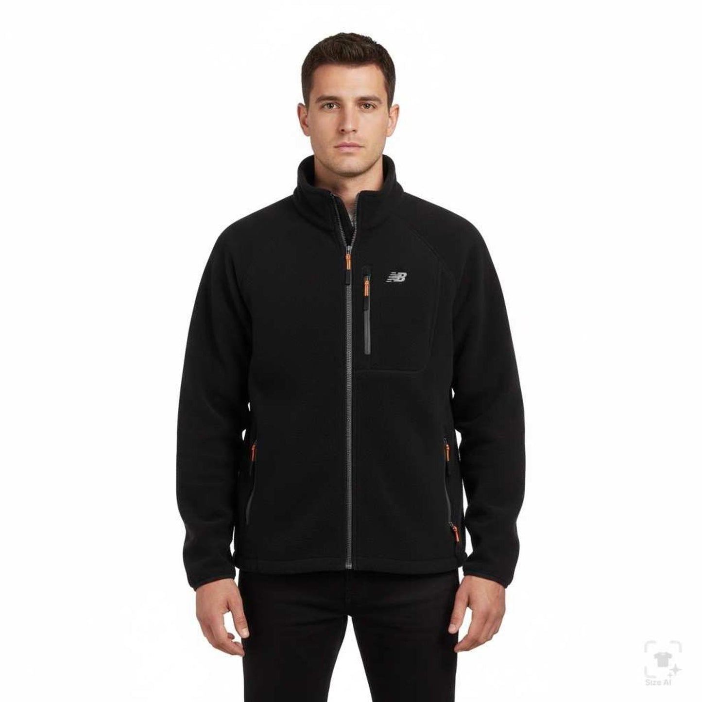 Mens XXL New Balance Fleece Jacket Full Zip Charcoal Gray Heavy Weight