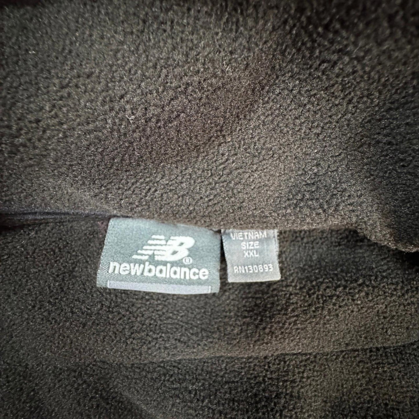 New Balance Mens Fleece Jacket XXL Black Full Zip Quilted Athletic