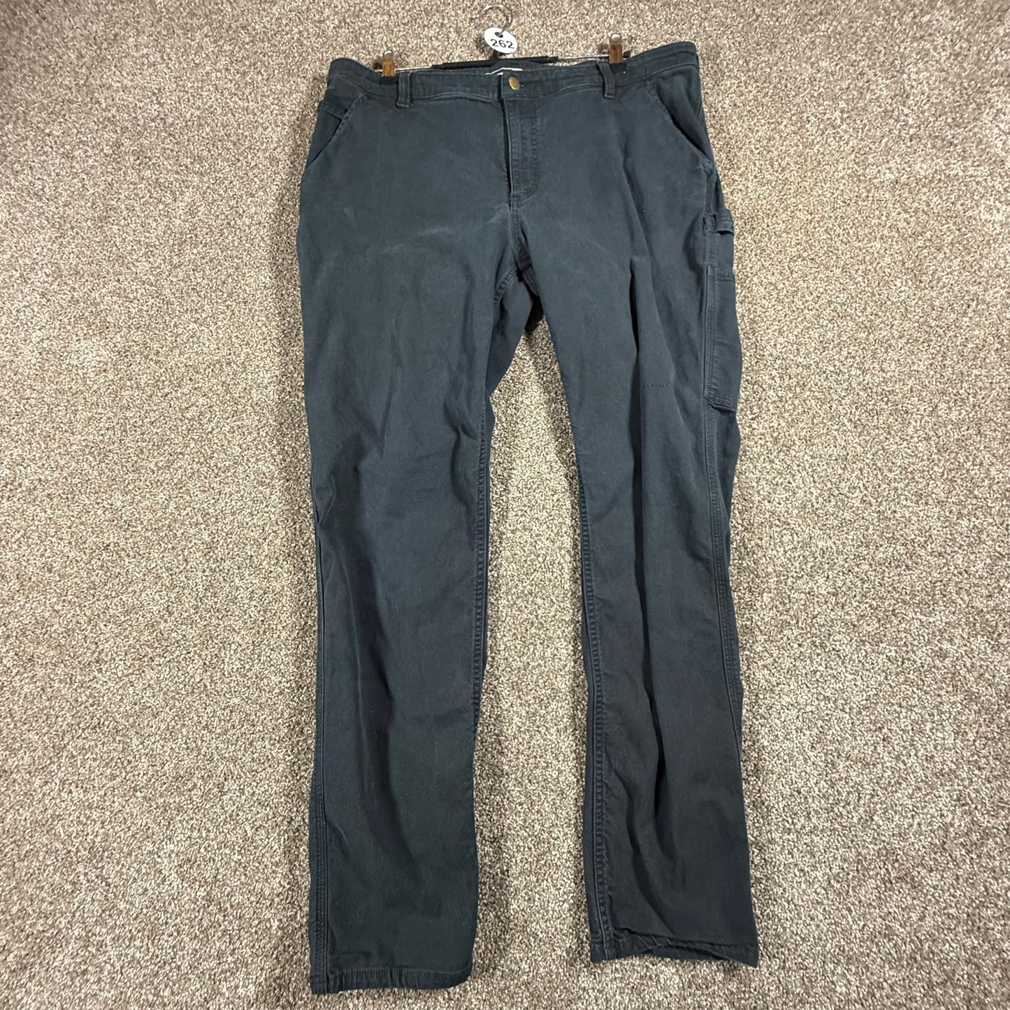 Carhartt BN5113-W Womens Relaxed Fit Cargo Work Pants Size 16 Tall Black Stained
