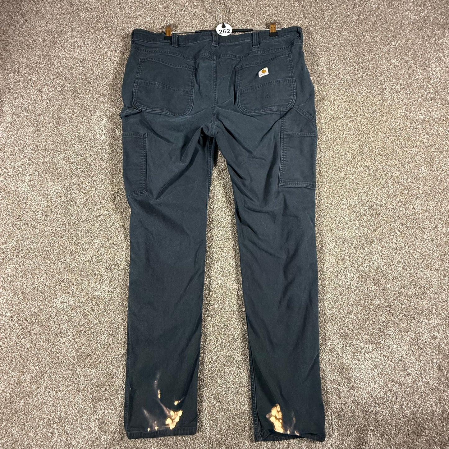 Carhartt BN5113-W Womens Relaxed Fit Cargo Work Pants Size 16 Tall Black Stained