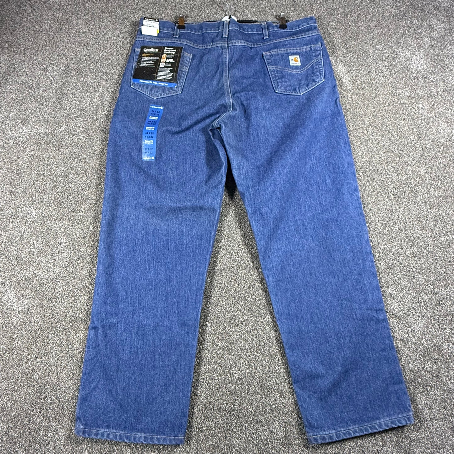 Carhartt Mens FRB160 Flame Resistant Jeans 44x32 Relaxed Fit Straight Leg Denim