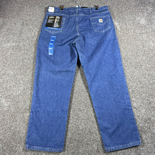Carhartt Mens FRB160 Flame Resistant Jeans 44x32 Relaxed Fit Straight Leg Denim