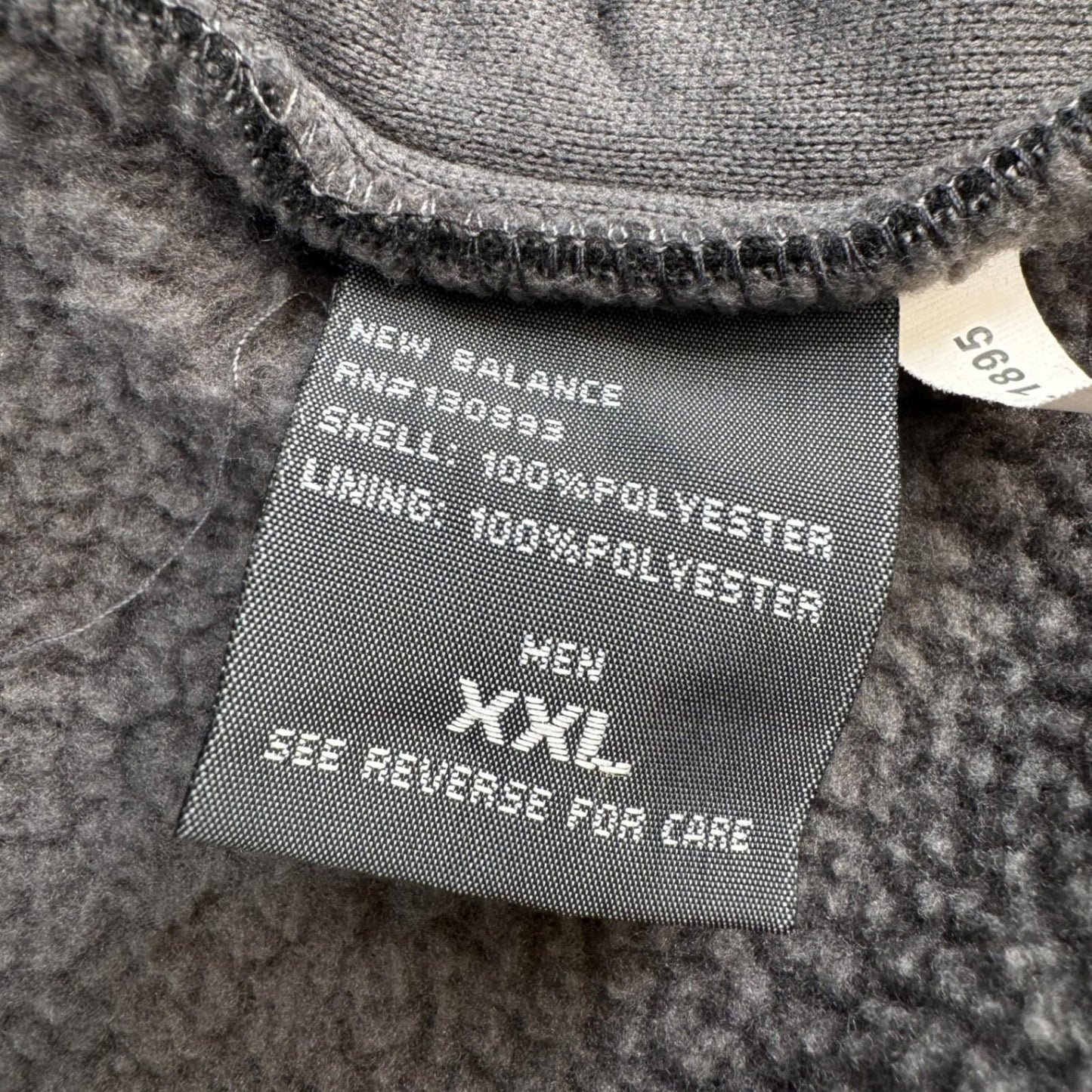 Mens XXL New Balance Fleece Jacket Full Zip Charcoal Gray Heavy Weight
