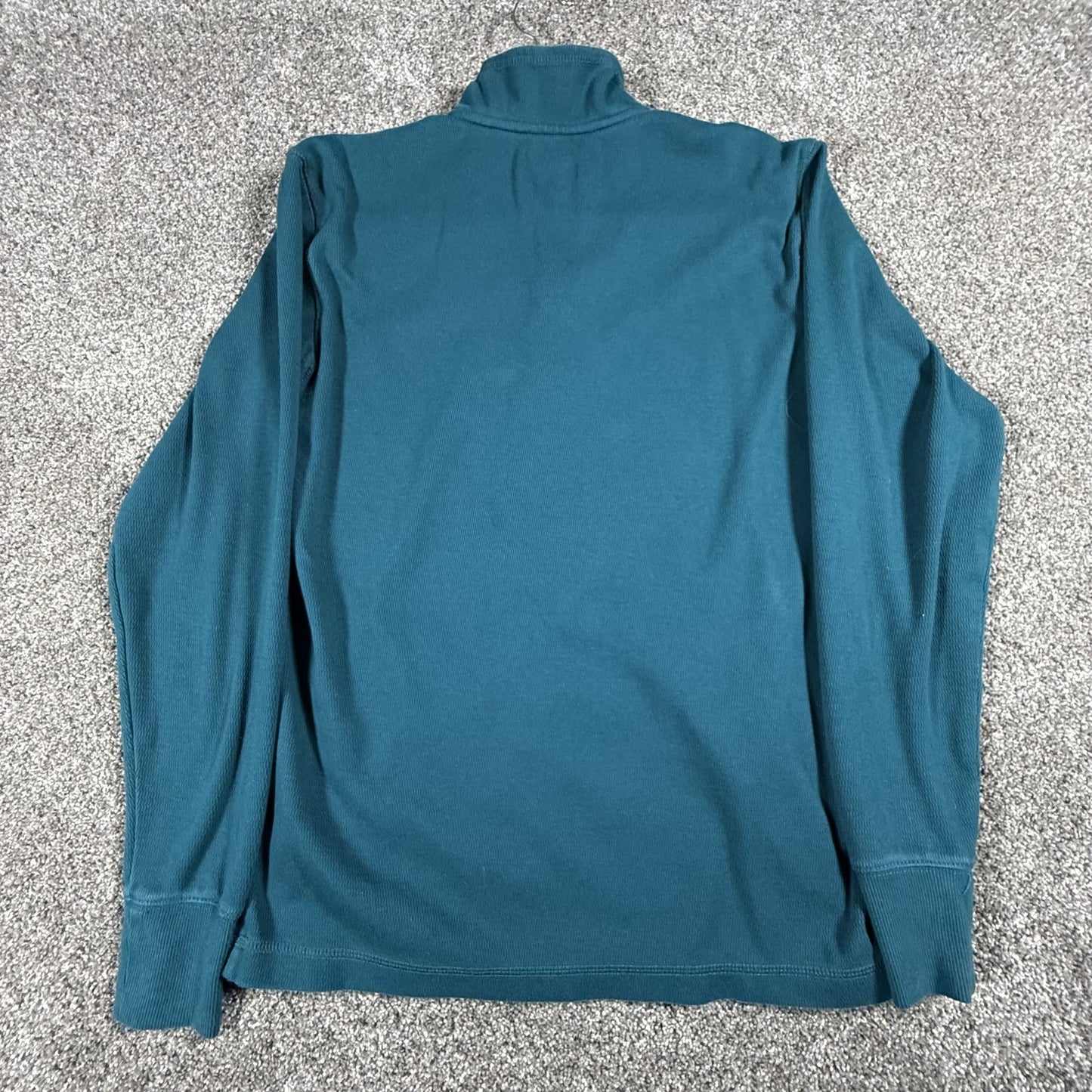 Carhartt Mens Quarter Zip Pullover S Teal Green Pocket Relaxed Fit