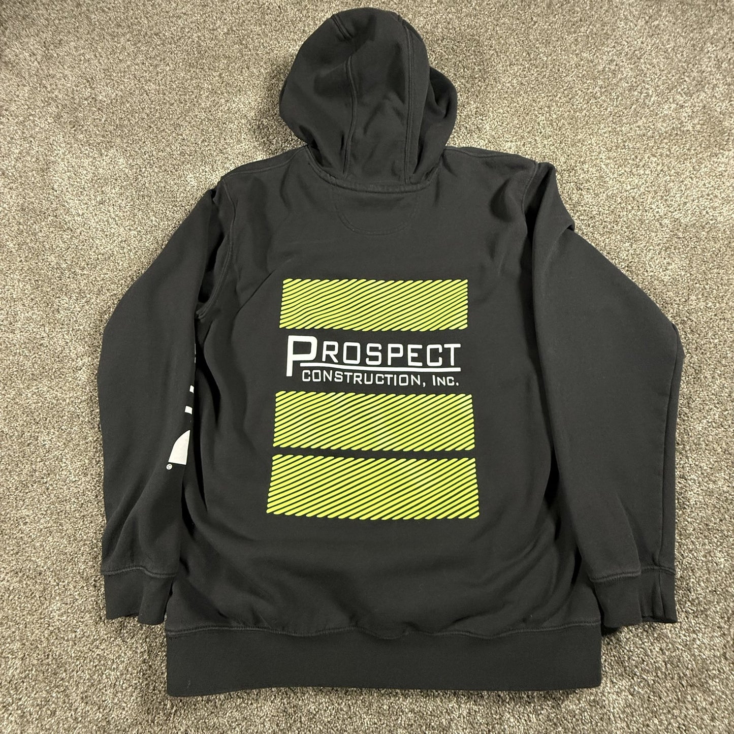 Carhartt Mens Hoodie Large Black Loose Fit Custom Graphic Pullover