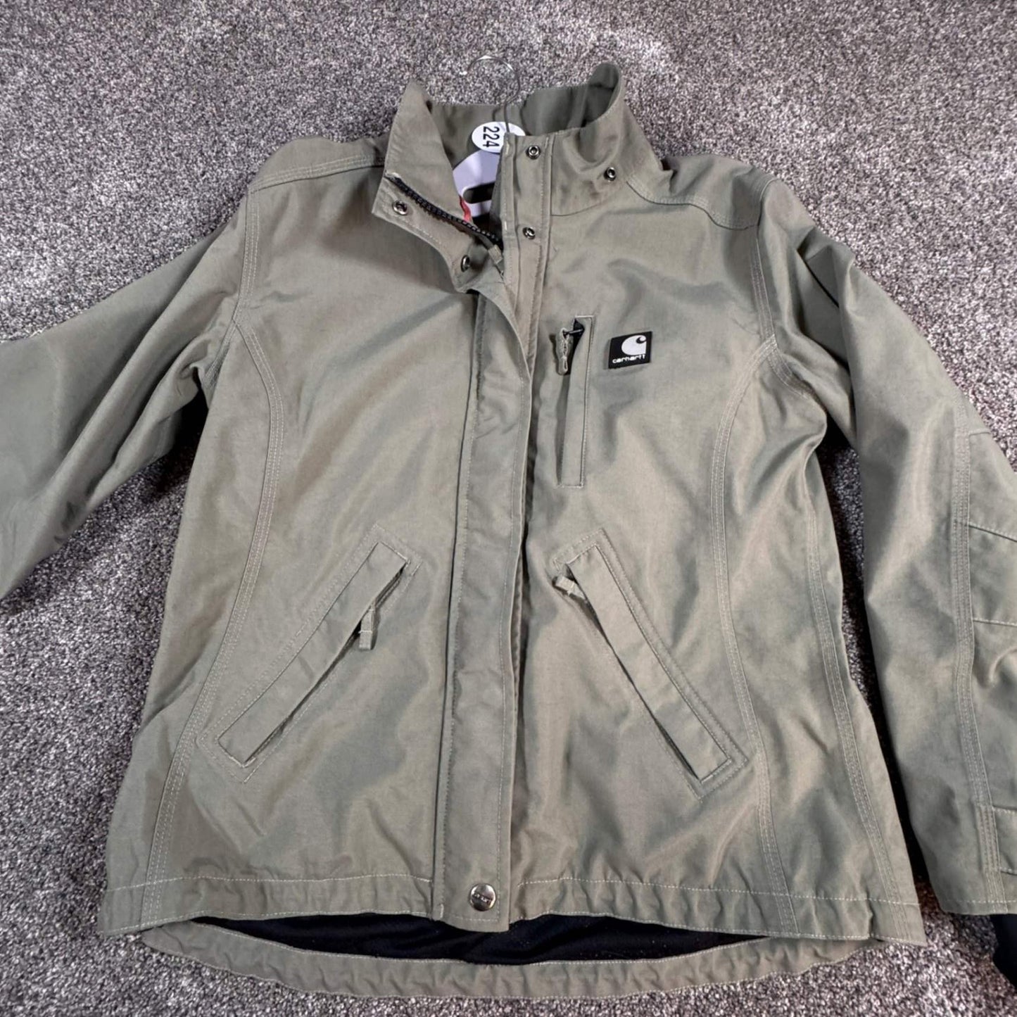 Carhartt Womens Waterproof Jacket XS Green Breathable Full Zip Hooded Coat