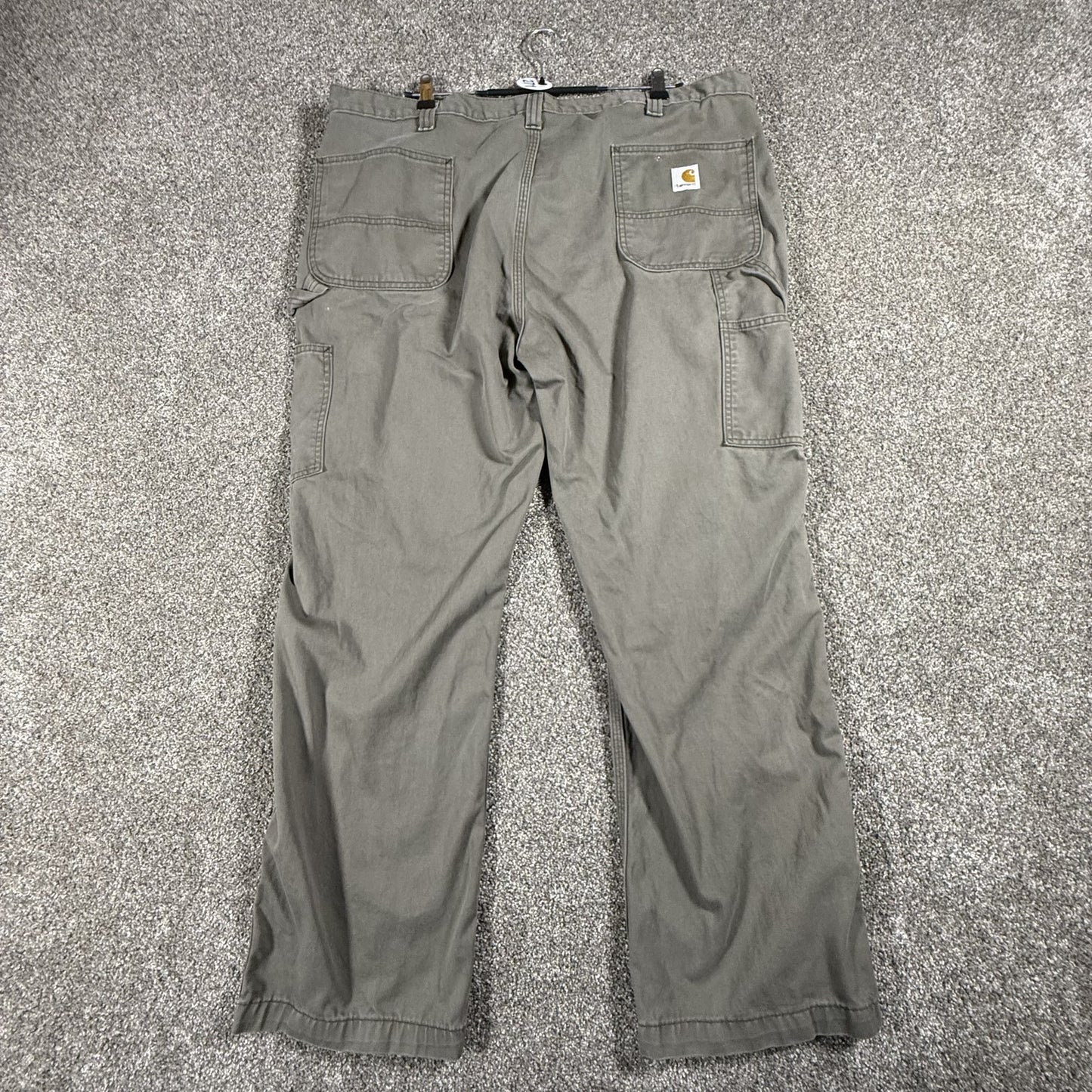 Carhartt Mens Work Pants 44x30 Relaxed Fit Green Cotton Canvas Workwear