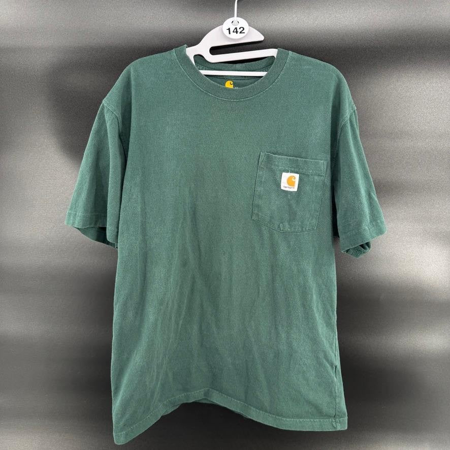 Carhartt Mens Pocket T-Shirt M Green Original Fit Short Sleeve Workwear
