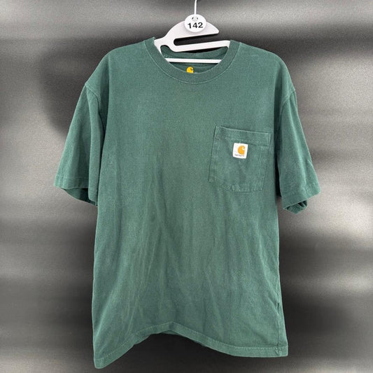 Carhartt Mens Pocket T-Shirt M Green Original Fit Short Sleeve Workwear