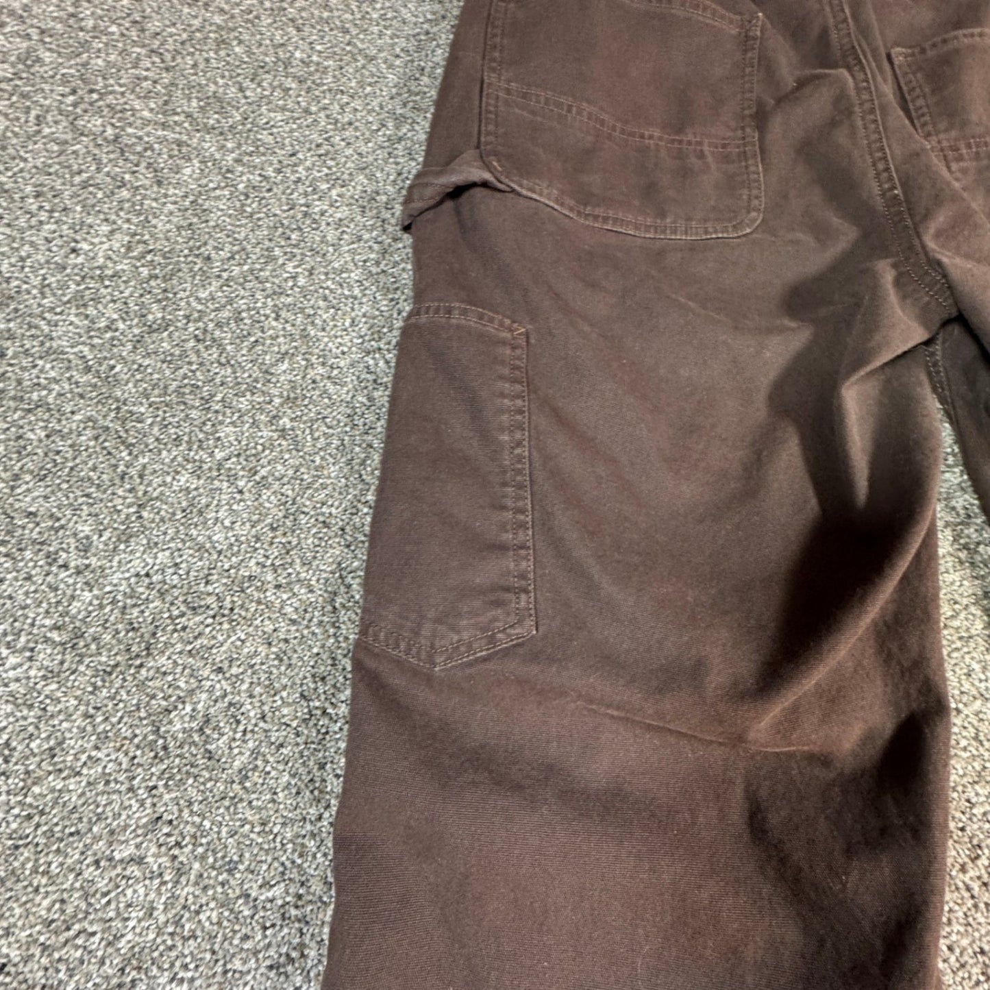 Carhartt Womens Work Pants Size 14 Short Brown Canvas Double Knee Utility