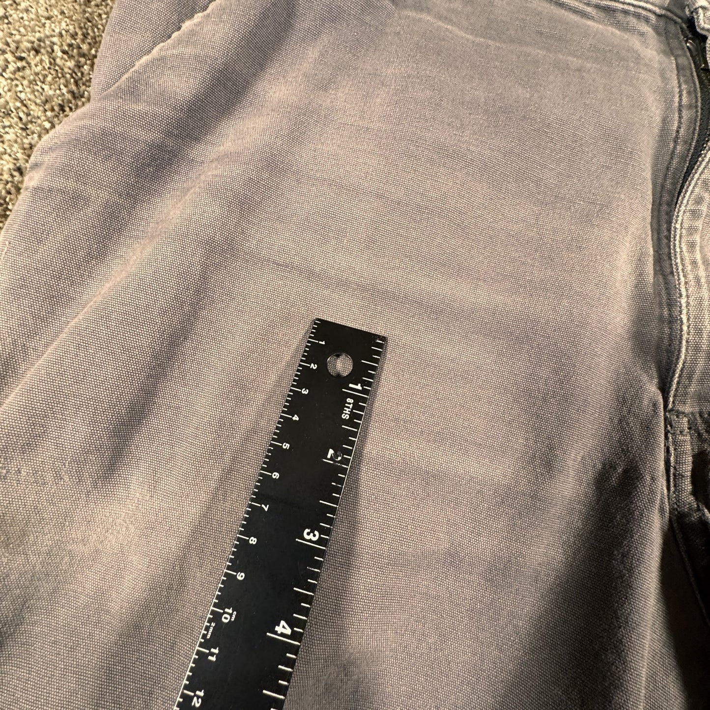 Carhartt Mens Carpenter Work Shorts Size 40 Relaxed Fit Gray Faded Cotton