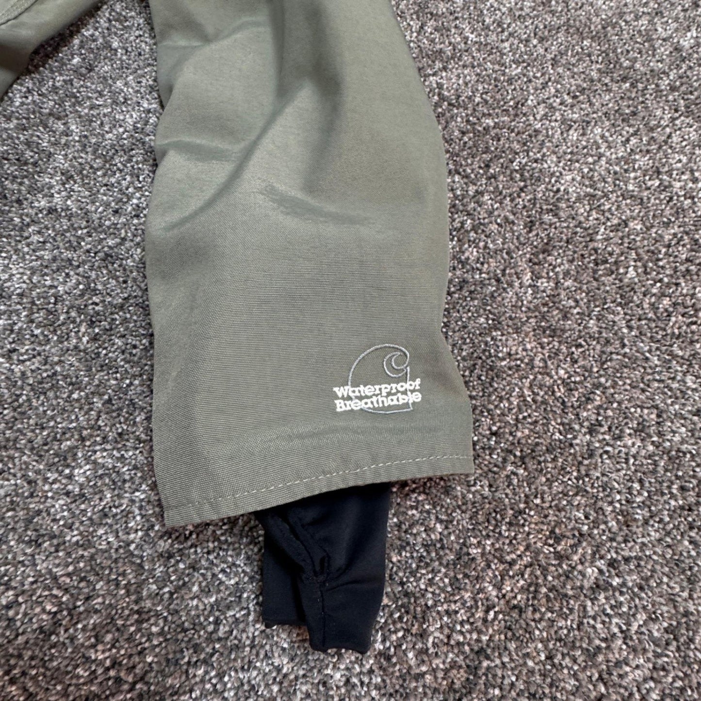 Carhartt Womens Waterproof Jacket XS Green Breathable Full Zip Hooded Coat