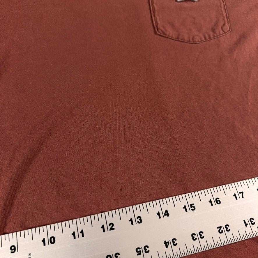 Carhartt Womens L Long Sleeve Pocket T-Shirt Workwear Loose Fit Rust Red
