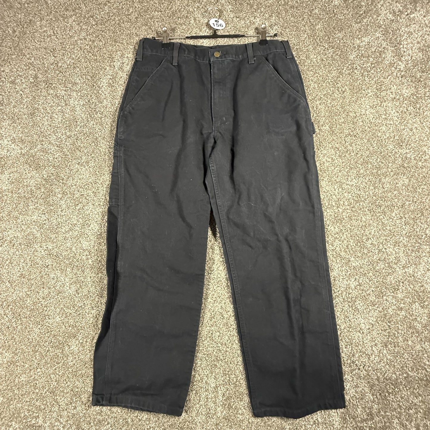 Carhartt Mens B11 Work Pants 35x30 Black Cotton Canvas Utility Carpenter