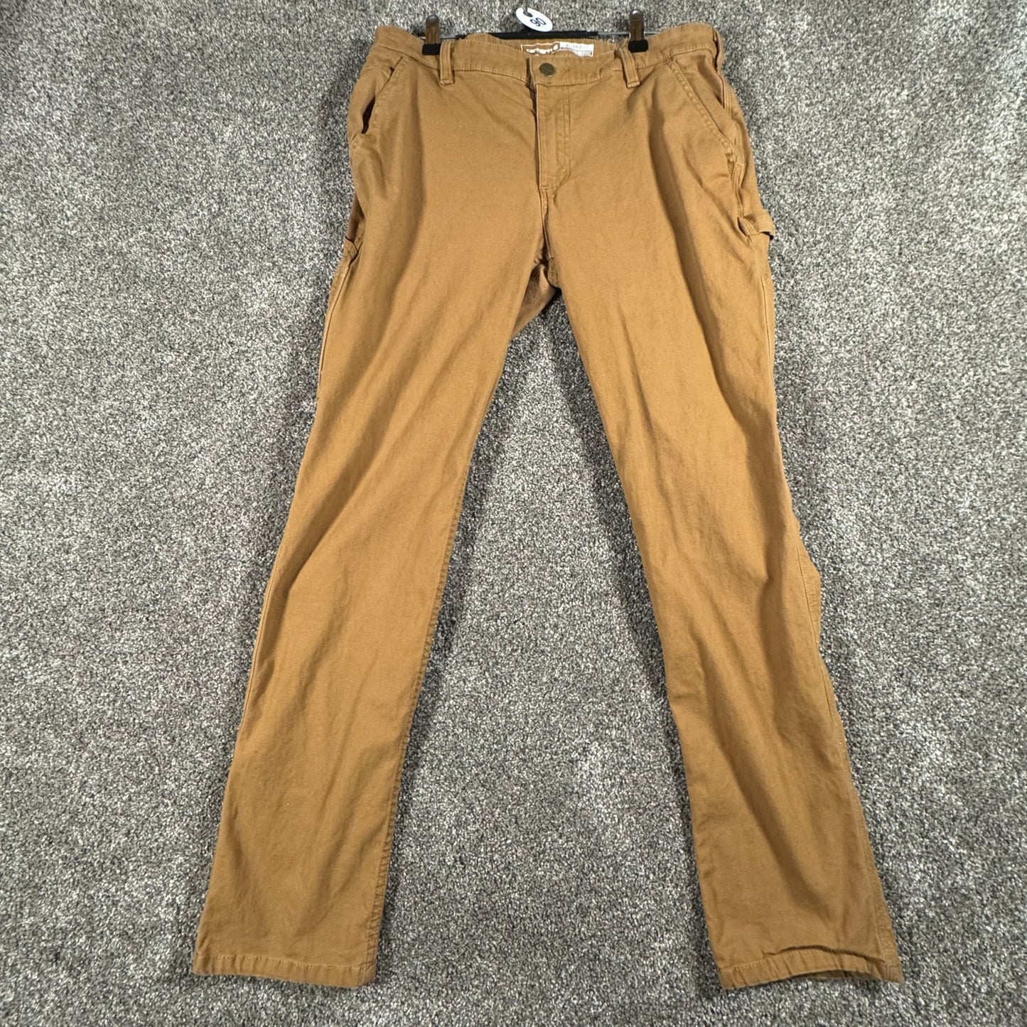 Carhartt Womens Canvas Work Pant 10 Regular Tan Brown Relaxed Fit Rugged Flex