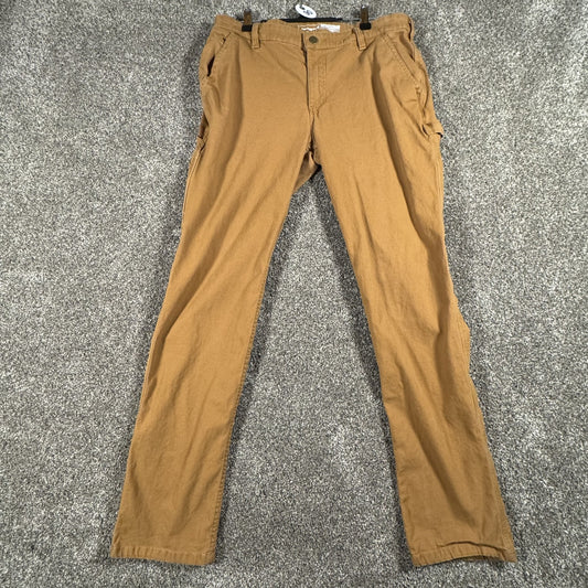 Carhartt Womens Canvas Work Pant 10 Regular Tan Brown Relaxed Fit Rugged Flex