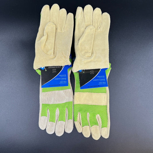 Westchester Womens Work Gloves Lot of 2 Pairs Large L Green Leather Palm Mesh