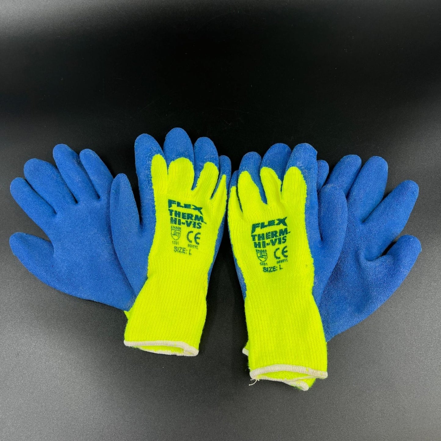 Memphis Flex Therm Hi-Vis Work Gloves Size L Lot of 2 Pairs Thermal Grip Safety