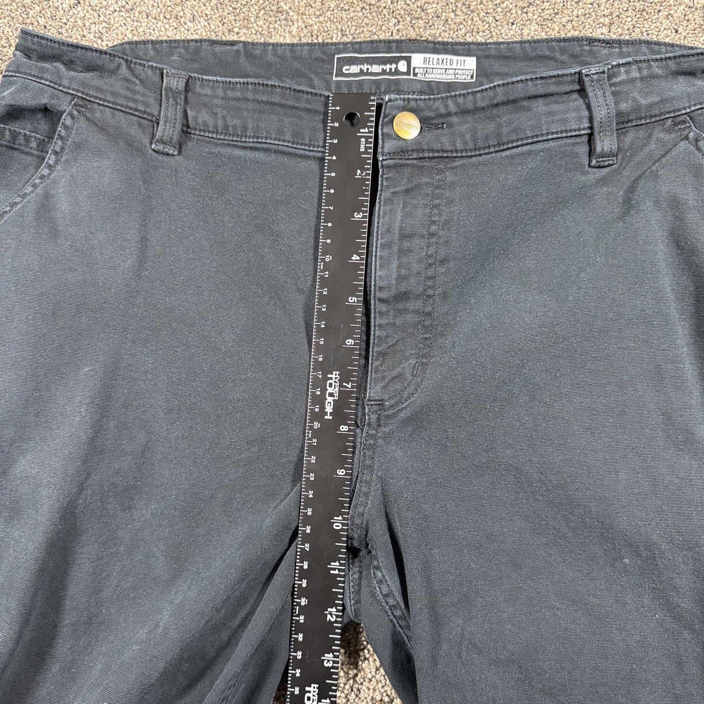 Carhartt Womens Work Pants 16 Tall Gray Relaxed Fit Distressed Carpenter