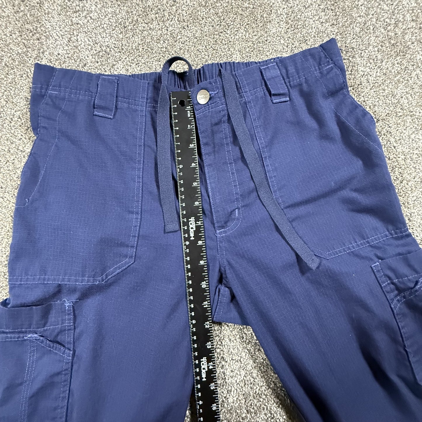 Carhartt Mens Ripstop Scrub Pants Medium Navy Blue Drawstring