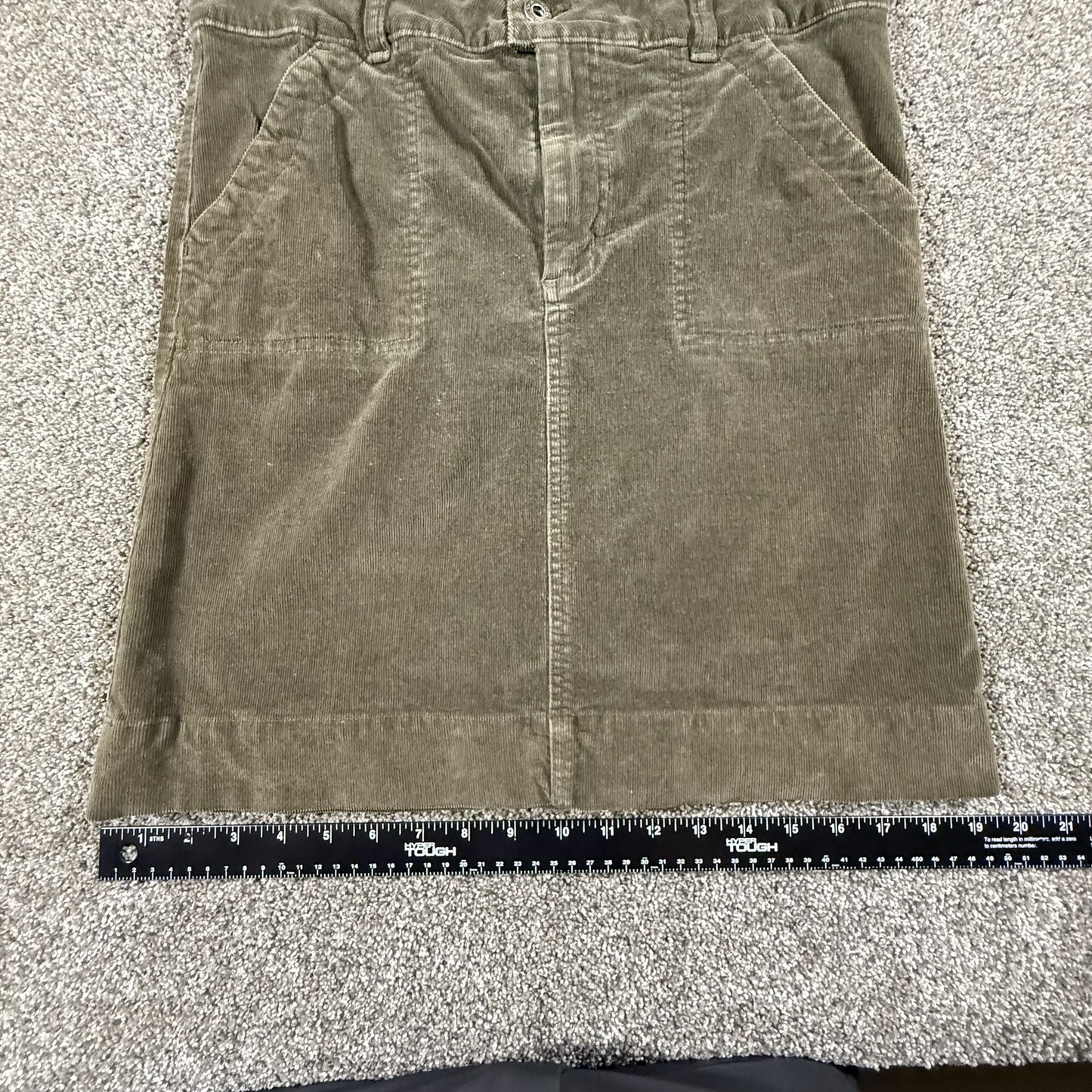Carhartt Womens Corduroy Skirt Size 6 Olive Green Cotton