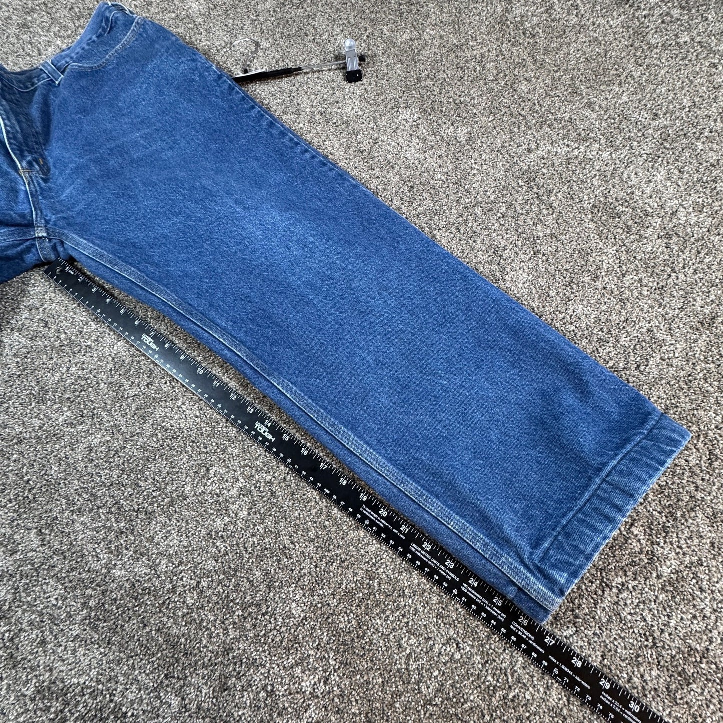 Carhartt Mens B460 Jeans Size 42x28 (hemmed) Relaxed Fit Blue Denim Workwear