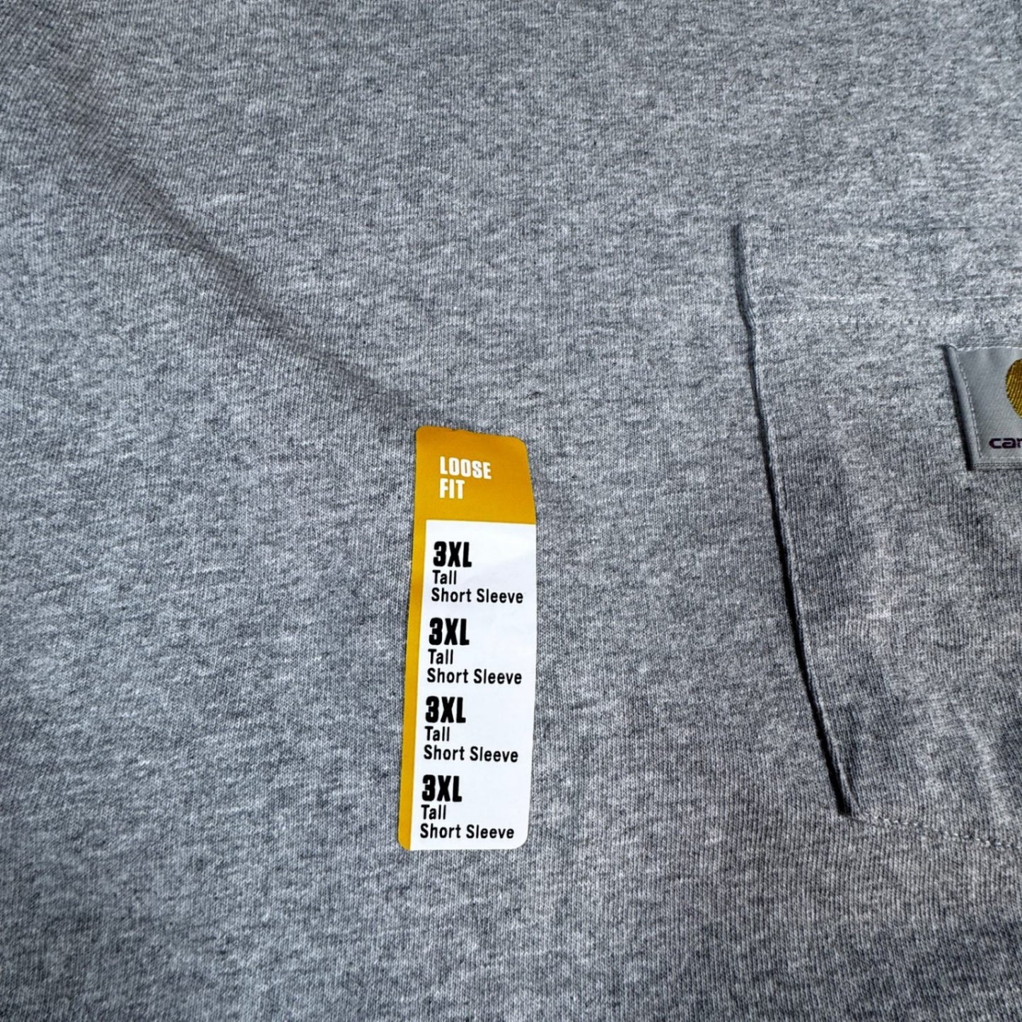 Carhartt Mens K87 Pocket T-Shirt 3XL Tall Heather Gray Loose Fit Work Shirt