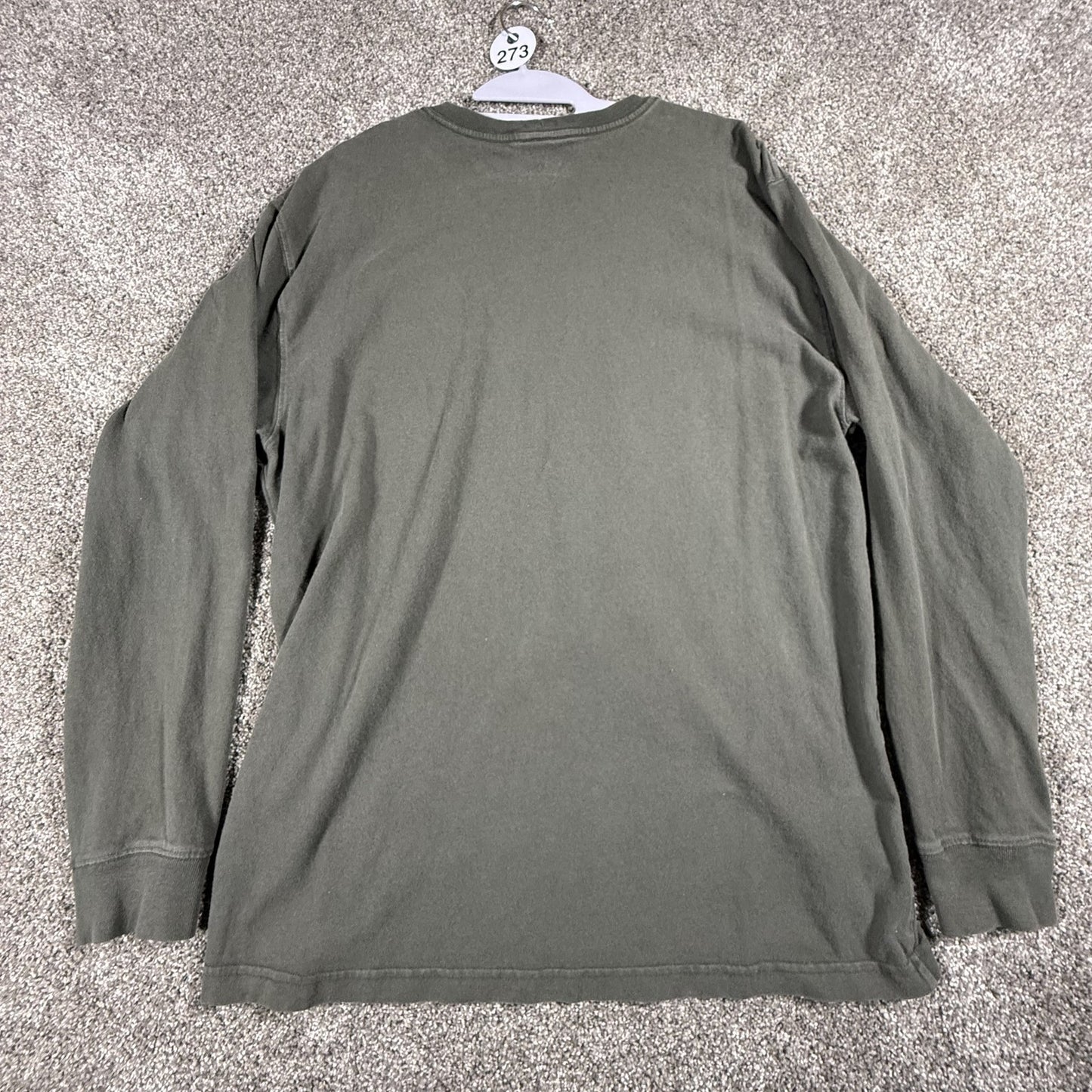 Carhartt Mens Long Sleeve T-Shirt Size M Green Original Fit Graphic Logo