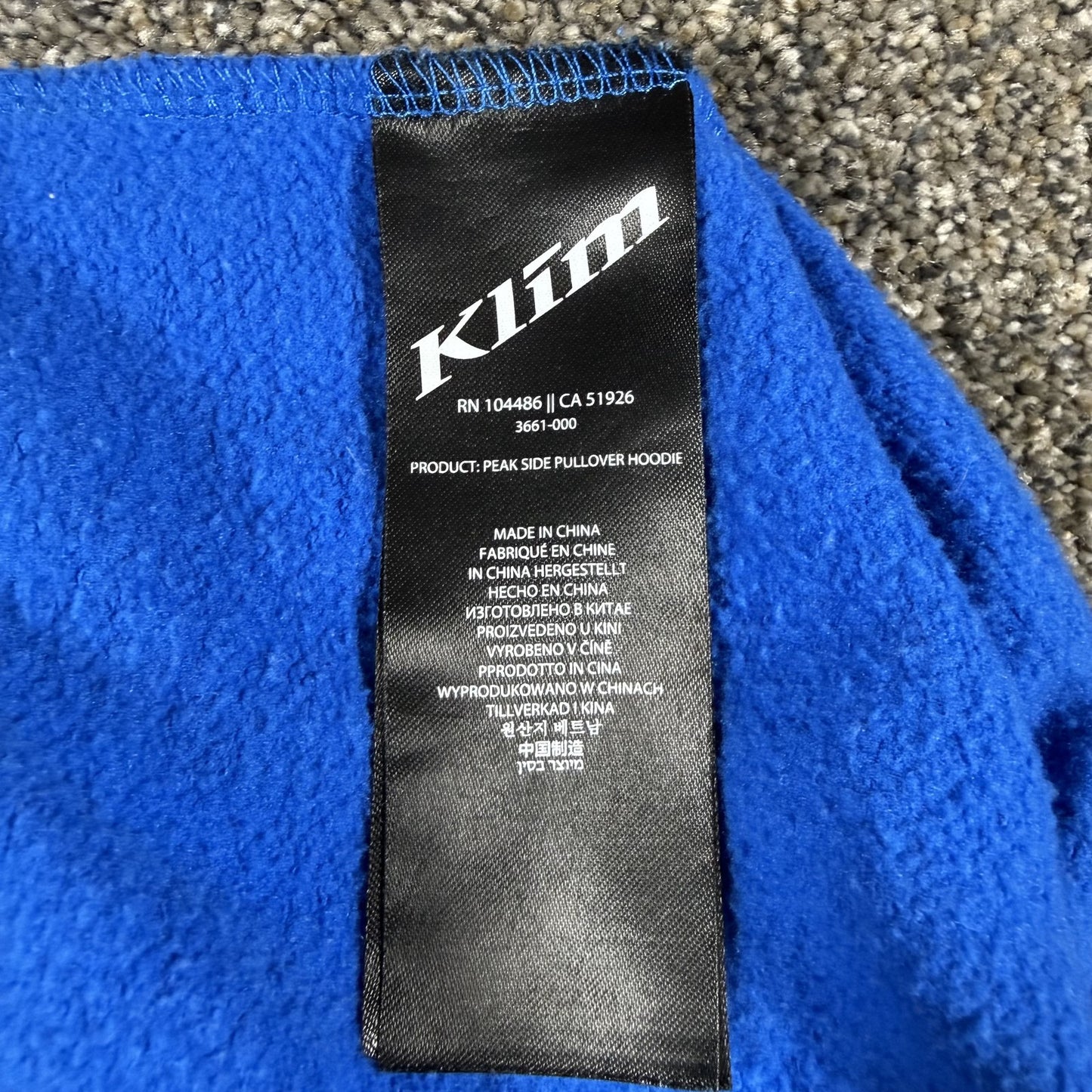 Klim Mens Peak Side Pullover Hoodie Size Small S Blue Graphic Sweatshirt
