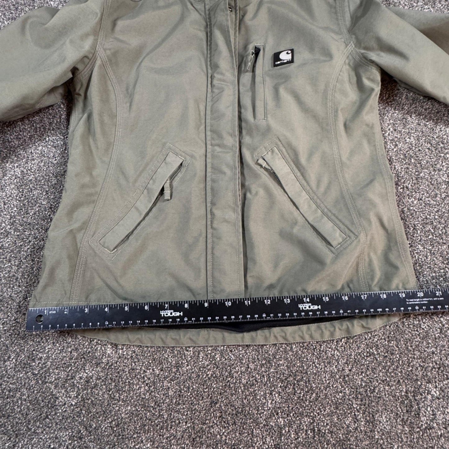 Carhartt Womens Waterproof Jacket XS Green Breathable Full Zip Hooded Coat