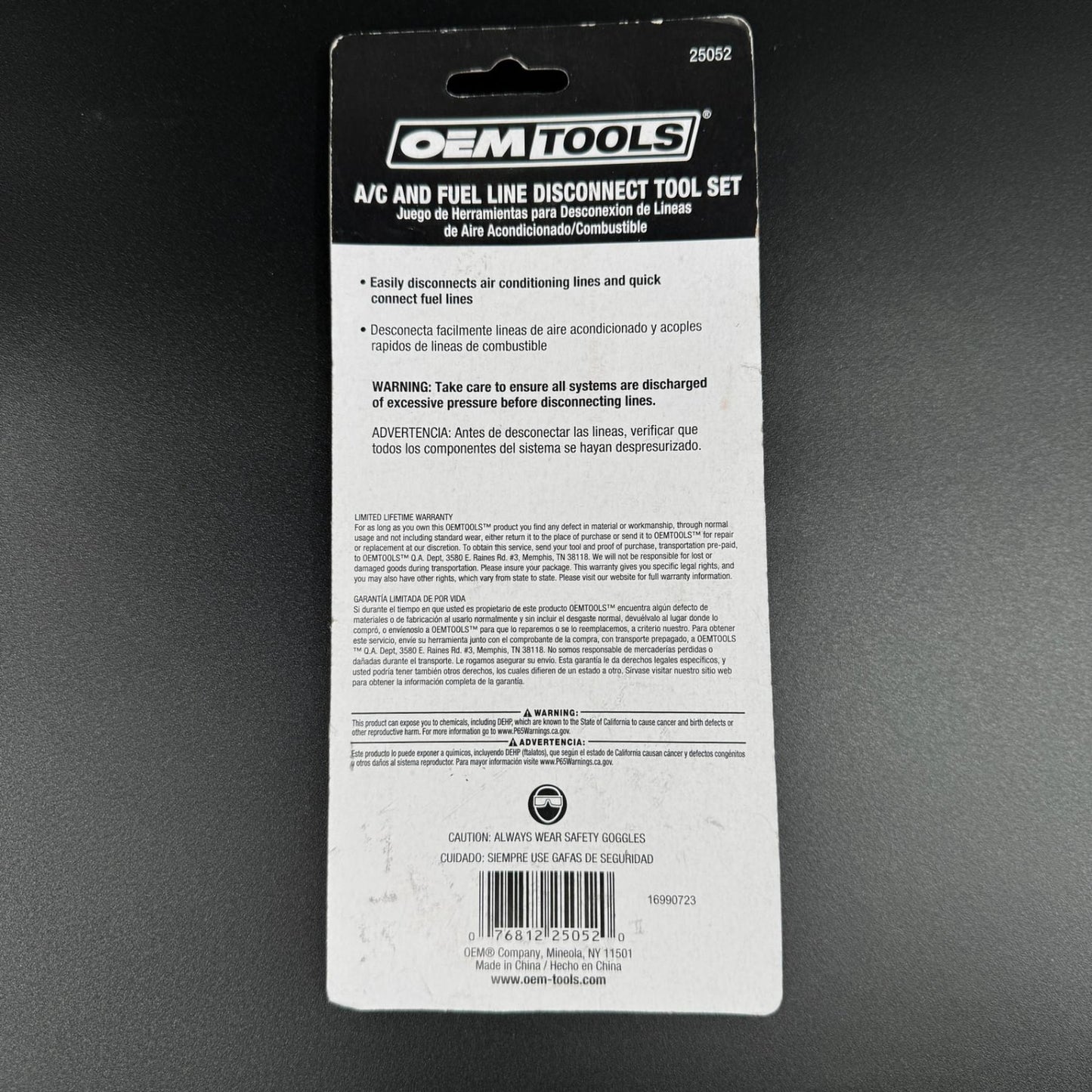 OEM Tools AC Fuel Line Disconnect Tool Set 6 Piece Automotive 25052