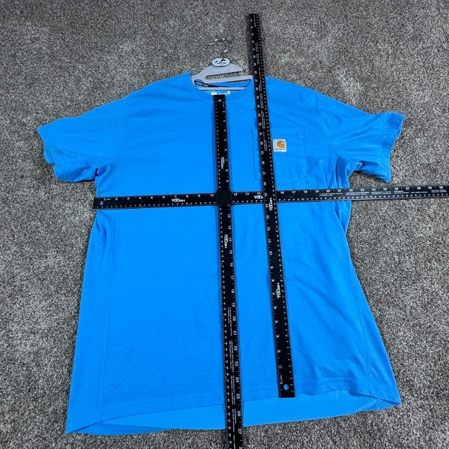 Carhartt Mens Pocket T-Shirt L Blue Relaxed Fit Short Sleeve Workwear