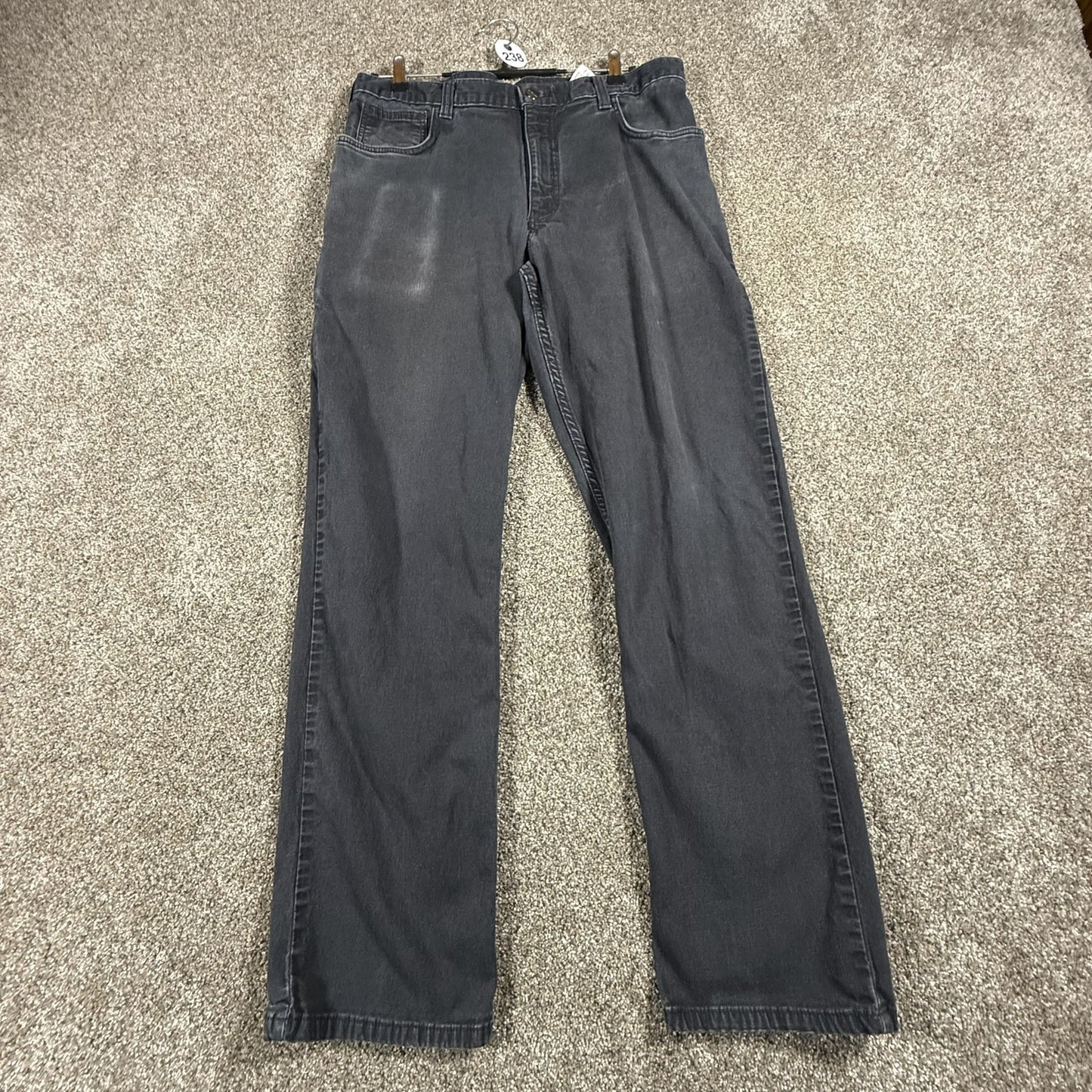 Carhartt Mens Jeans 36x32 Black Relaxed Fit Cotton Pants Workwear