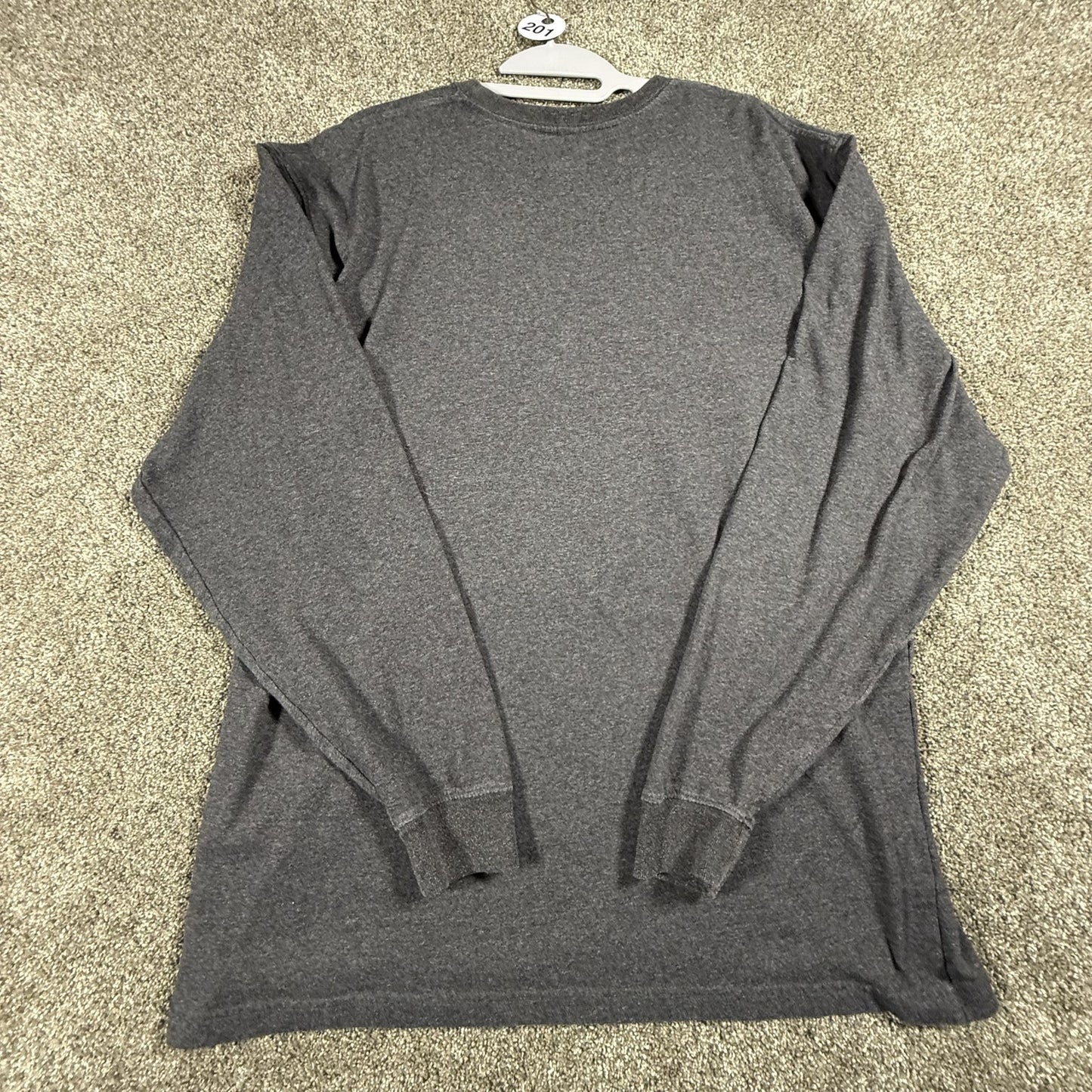 Carhartt Mens Long Sleeve T Shirt L Gray Original Fit Crewneck Pocket Workwear