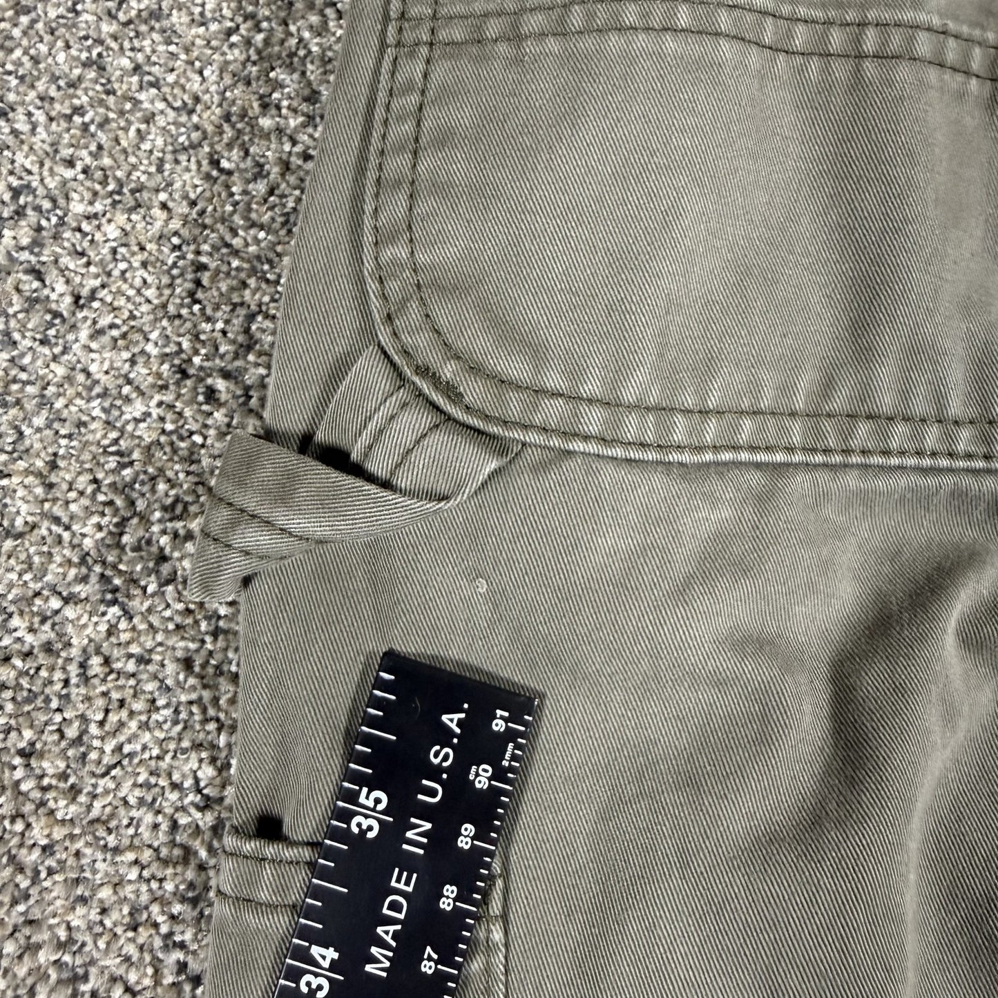 Carhartt Mens Work Pants 44x30 Relaxed Fit Green Cotton Canvas Workwear