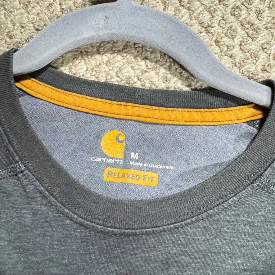 Carhartt Mens Force T-Shirt Relaxed Fit Size M Gray Short Sleeve Pocket FADED