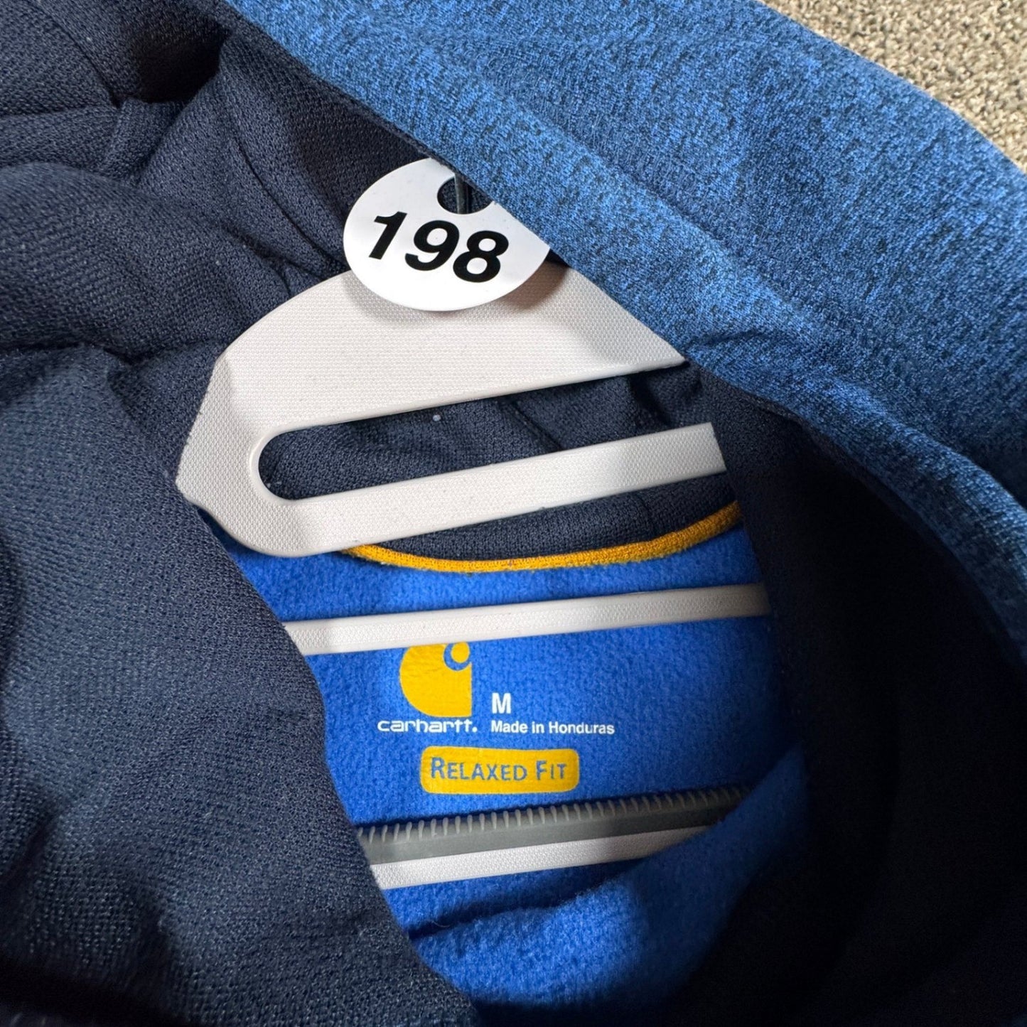 Carhartt Mens Force Hoodie M Blue Heather Relaxed Fit  Sweatshirt Spellout