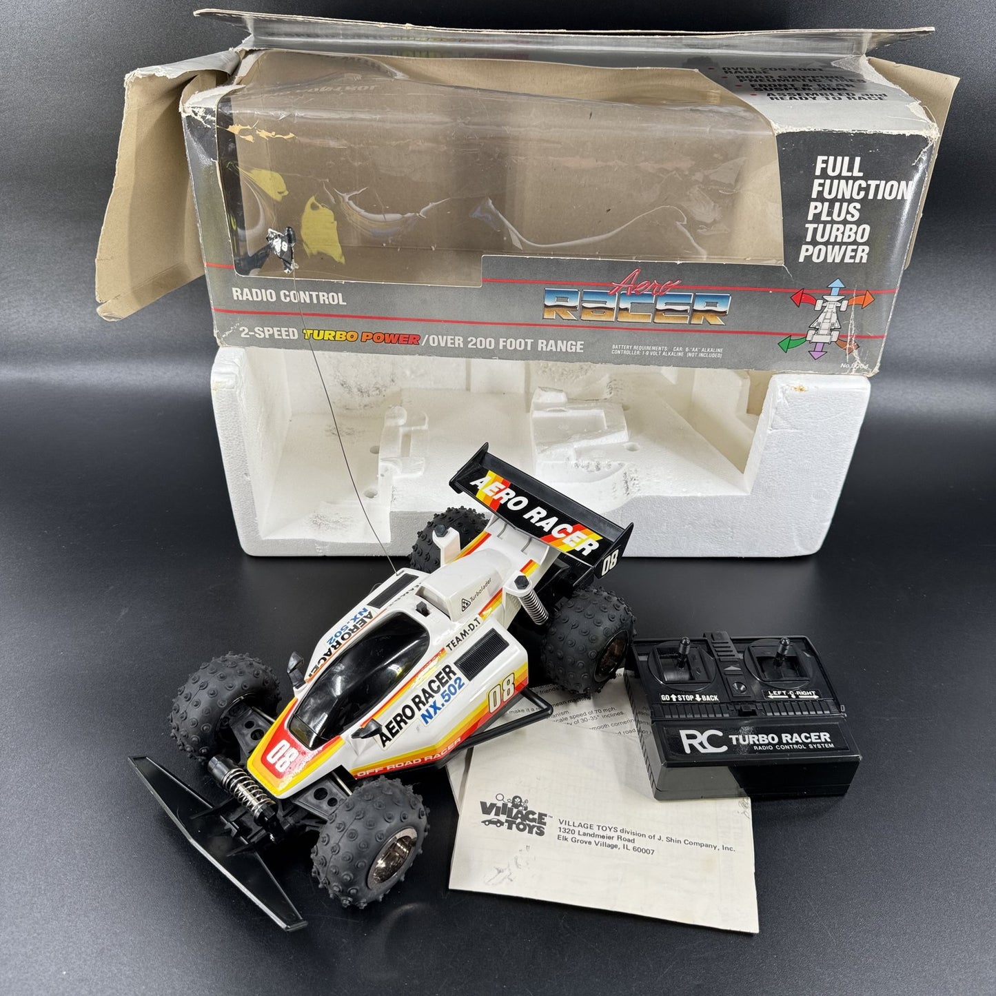 Aero Racer 1/16 Vintage RC Car Off Road Buggy Radio Control Turbo Village Toys