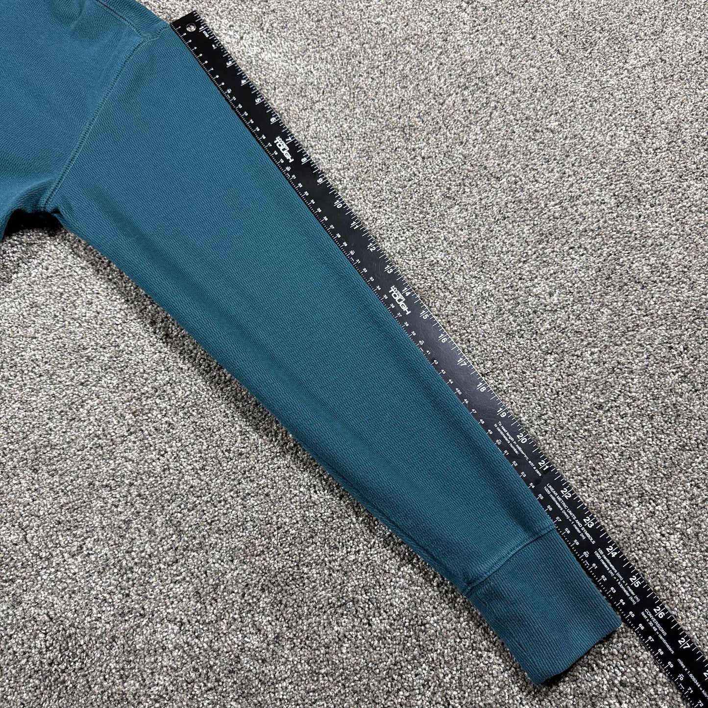 Carhartt Mens Quarter Zip Pullover S Teal Green Pocket Relaxed Fit
