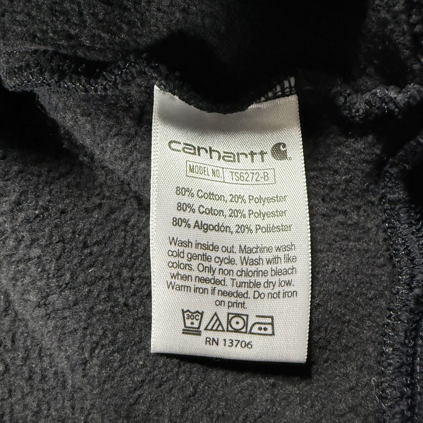 Carhartt Boys Hoodie Youth XL 18-20 Black Pullover Sweatshirt Sleeve Logo