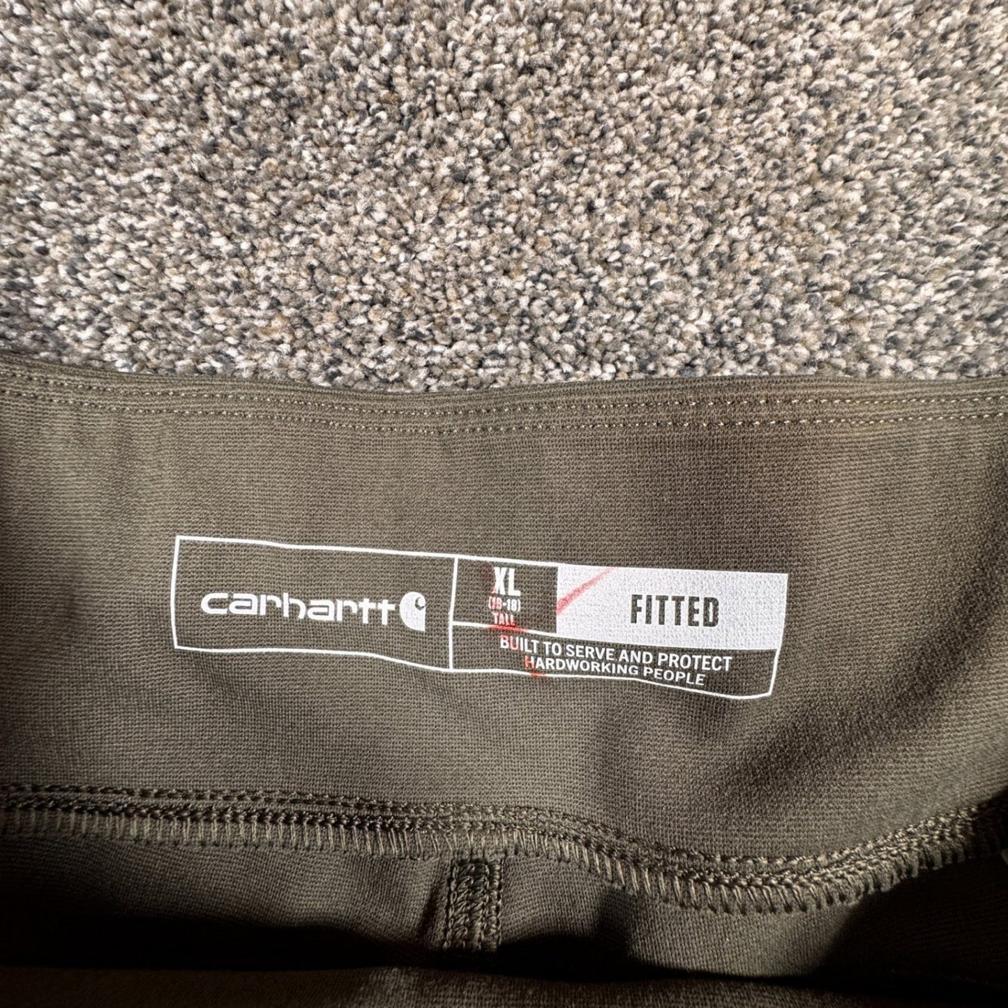 Carhartt Womens Fitted Utility Leggings Pants XL Tall Olive Green Cargo